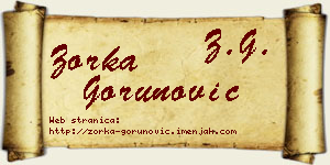 Zorka Gorunović vizit kartica